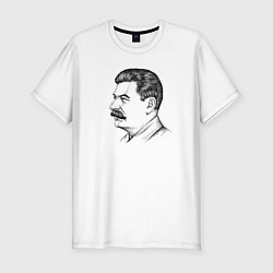 Мужская slim-футболка Сталин в профиль