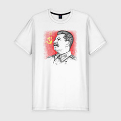 Мужская slim-футболка Профиль Сталина СССР
