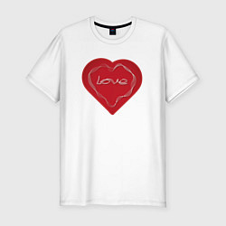Мужская slim-футболка Сердце тонкая геометрия