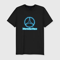 Мужская slim-футболка Mercedes-benz blue