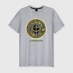 Мужская slim-футболка Ethereum крипта монета