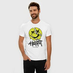 Футболка slim-fit Happy nation smile, цвет: белый — фото 2