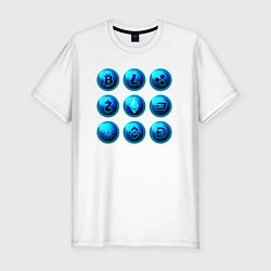 Мужская slim-футболка Крипта логотипы