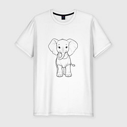 Мужская slim-футболка Слоненок