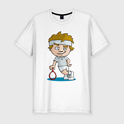 Мужская slim-футболка Теннисист