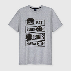 Мужская slim-футболка Есть спать теннис