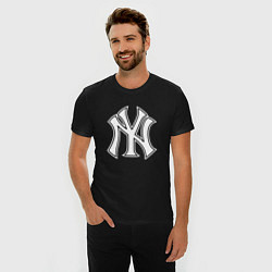 Футболка slim-fit New York yankees - baseball logo, цвет: черный — фото 2