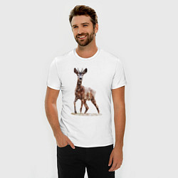 Футболка slim-fit Маленький олененок, цвет: белый — фото 2