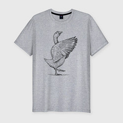 Мужская slim-футболка Гусь встрепенусь
