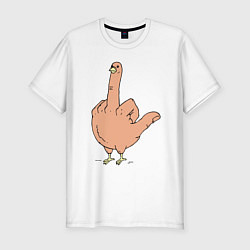 Мужская slim-футболка Ручной голубь