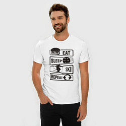 Футболка slim-fit Есть спать лыжи, цвет: белый — фото 2