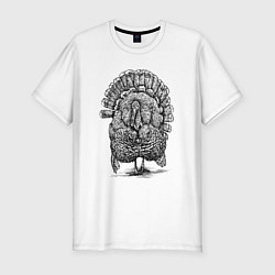 Футболка slim-fit Индейка спереди, цвет: белый