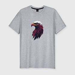 Мужская slim-футболка Арт портрет орла