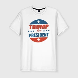 Футболка slim-fit Трампа в президенты, цвет: белый