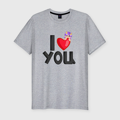 Мужская slim-футболка I love you Lavinia cоllection / Меланж – фото 1