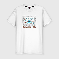 Мужская slim-футболка Время строить