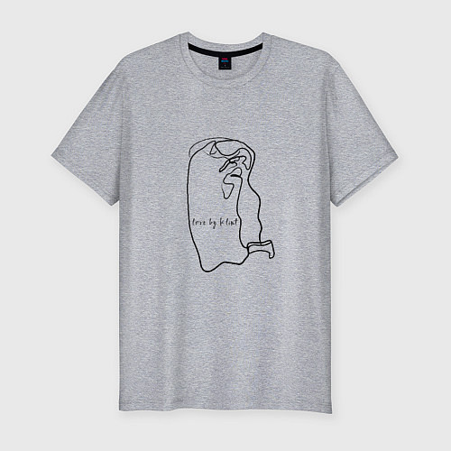 Мужская slim-футболка Любовь по Климту / Меланж – фото 1