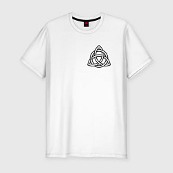 Мужская slim-футболка Символика трикветр на груди