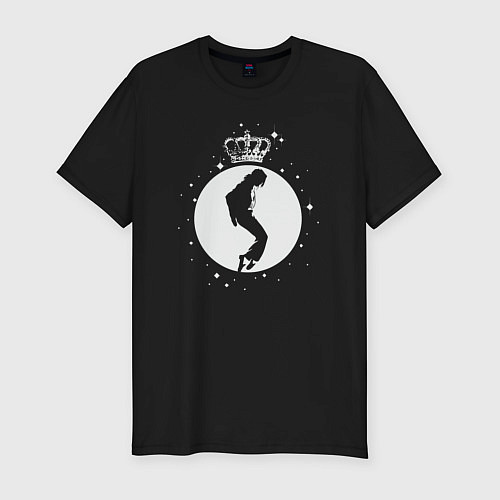 Мужская slim-футболка Майкл Джексон король / Черный – фото 1