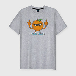 Мужская slim-футболка Апельсиновый привет