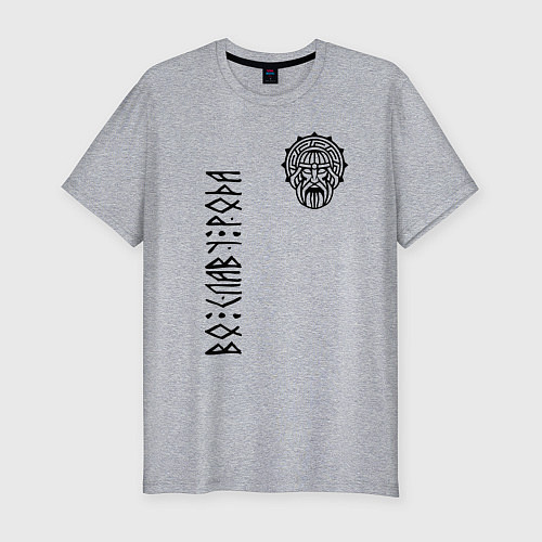 Мужская slim-футболка Сварог - во славу рода / Меланж – фото 1