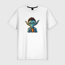 Футболка slim-fit Модный пришелец, цвет: белый