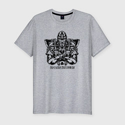 Футболка slim-fit Воин язычник с топорами, цвет: меланж