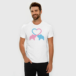 Футболка slim-fit Elephants love, цвет: белый — фото 2