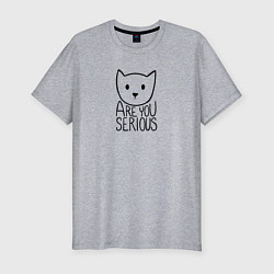 Футболка slim-fit Are you serious cat, цвет: меланж