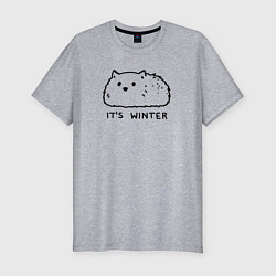 Мужская slim-футболка Cat its winter