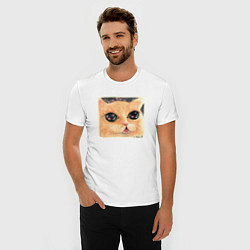 Футболка slim-fit Влюбленный кот, цвет: белый — фото 2