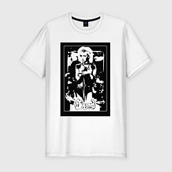 Футболка slim-fit Группа Мираж винтажный плакат, цвет: белый