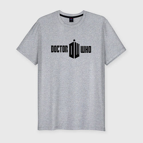 Мужская slim-футболка Тардис доктора / Меланж – фото 1