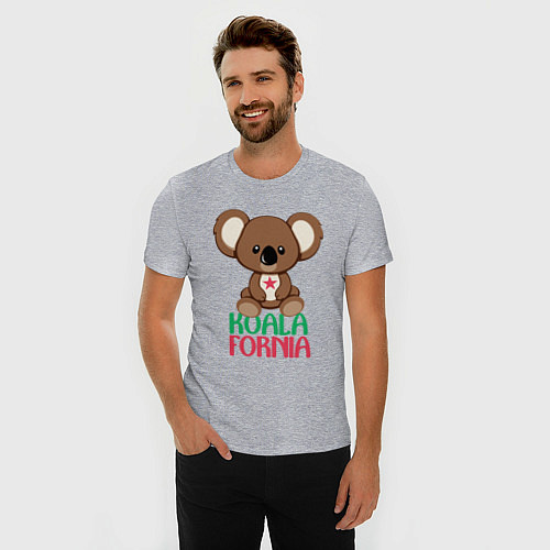 Мужская slim-футболка Koalafornia / Меланж – фото 3