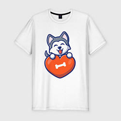 Мужская slim-футболка Doggy heart