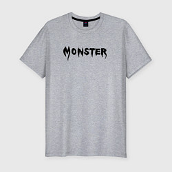 Футболка slim-fit Monster black, цвет: меланж