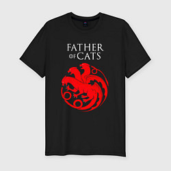 Мужская slim-футболка Отец котов - Father of cats