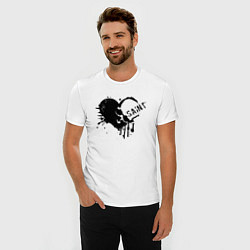 Футболка slim-fit Сердце череп крест, цвет: белый — фото 2