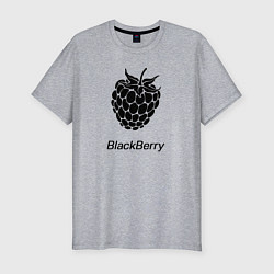 Мужская slim-футболка Ежевика черная ягода
