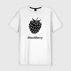 Мужская slim-футболка Ежевика черная ягода