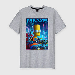 Футболка slim-fit Cyber Bart Simpson - esport, цвет: меланж