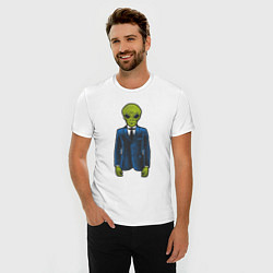 Футболка slim-fit Босс пришелец, цвет: белый — фото 2
