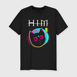 Мужская slim-футболка HIM rock star cat