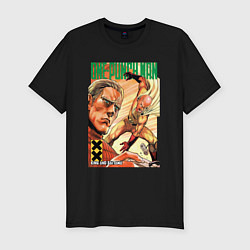 Мужская slim-футболка One-Punch Man: Сайтама и Кинг