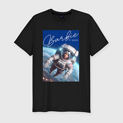 Футболка slim-fit Barbie in space - ai art, цвет: черный