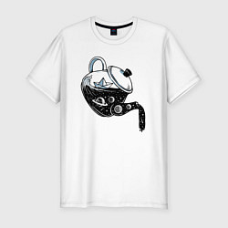 Мужская slim-футболка Космос в чайнике