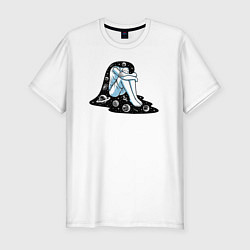 Футболка slim-fit Space girl, цвет: белый