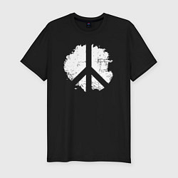 Футболка slim-fit White peace, цвет: черный