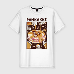 Мужская slim-футболка Блинчики - pancakes ahegao