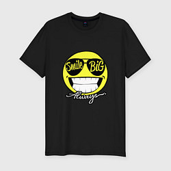 Футболка slim-fit Smile big always, цвет: черный